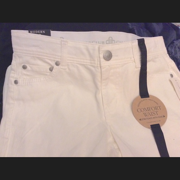 NWT 1pr Charter Club White Cotton Capri’s - Picture 4 of 6